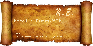 Morelli Euszták névjegykártya